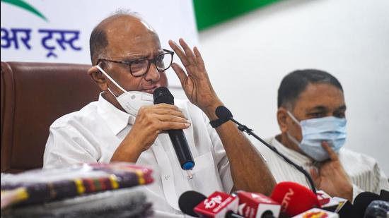 Ahead of mini assembly polls. NCP chief Sharad Pawar in Mumbai asked leaders to raise their voice on issues that are directly related to the common people, such as a spike in prices of fuel and LPG cylinders. (PTI)