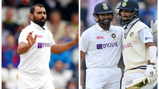 India vs England; Mohammed Shami fit to play in Manchester; medical team monitoring Rohit Sharma, Cheteshwar Pujara(AGENCIES/HT COLLAGE)