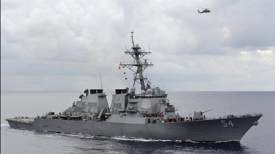 The US Navy guided-missile destroyer USS Curtis Wilbur in the Philippine Sea. The destroyer sailed within 12 nautical miles of an island claimed by China and two other states in the South China Sea on January 30, 2016 to counter efforts to limit freedom of navigation, the Pentagon said. (REUTERS) The US Navy guided-missile destroyer USS Curtis Wilbur in the Philippine Sea. The destroyer sailed within 12 nautical miles of an island claimed by China and two other states in the South China Sea on January 30, 2016 to counter efforts to limit freedom of navigation, the Pentagon said. (REUTERS)