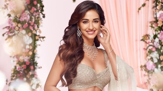 Disha Patani in ivory bralette and lehenga gives the most stunning bridesmaid look