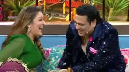 Govinda and Sunita Ahuja on The Kapil Sharma Show.