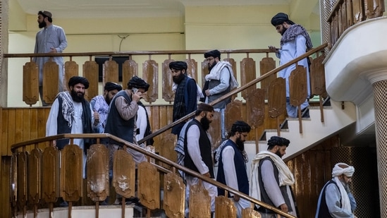 NYT Photo: Taliban officials in Kabul to announce the interim government cabinet for the new regime in Afghanistan.&nbsp;(Photo by Victor J Blue for The New York Times)