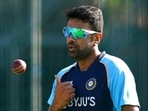 India's Ravichandran Ashwin during the nets session at Old Trafford