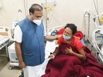 Assam CM Himanta Biswa Sarma met passengers who were injured in the boat accident. (ANI) Assam CM Himanta Biswa Sarma met passengers who were injured in the boat accident. (ANI) 