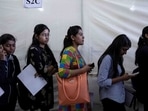 Job seekers wait in a queue for interviews at a job fair in Chinchwad, Maharashtra.(Reuters (File photo)) Job seekers wait in a queue for interviews at a job fair in Chinchwad, Maharashtra.(Reuters (File photo))