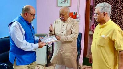 US envoy Atul Keshap said his meeting with RSS chief Mohan Bhagwat was good. (Courtesy- Twitter)