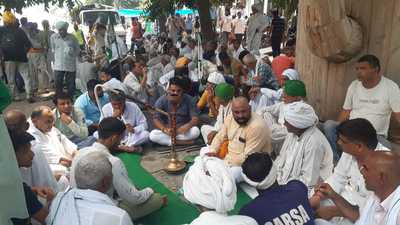 SINGHU AT KARNAL: Farmers assembled at the site of agitation. (HT Photo) SINGHU AT KARNAL: Farmers assembled at the site of agitation. (HT Photo)