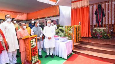Uttar Pradesh chief minister Yogi Adityanath said the unveiling of the statue of Bhartendu Harishchandra was the government’s tribute to him. (PTI) Uttar Pradesh chief minister Yogi Adityanath said the unveiling of the statue of Bhartendu Harishchandra was the government’s tribute to him. (PTI)