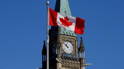 A Canadian flag flies in front of the Peace Tower on Parliament Hill in Ottawa, Ontario. The Indian high commission has asked Canadian authorities to protect Indians from “racially motivated crimes”. (REUTERS)