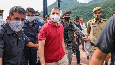 Congress MP Rahul Gandhi before his visit to Vaishno Devi shrine in Jammu on Thursday. (PTI) Congress MP Rahul Gandhi before his visit to Vaishno Devi shrine in Jammu on Thursday. (PTI)
