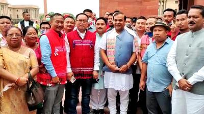 Assam chief minister Himanta Biswa Sarma during the signing of the 'Karbi Peace Accord' with Indian and Assam government and five militant groups, in New Delhi on September 4. (ANI) Assam chief minister Himanta Biswa Sarma during the signing of the 'Karbi Peace Accord' with Indian and Assam government and five militant groups, in New Delhi on September 4. (ANI)