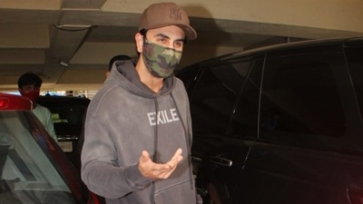 Ranbir Kapoor reacts as paparazzi wish him a happy birthday nearly three weeks in advance. (Varinder Chawla) Ranbir Kapoor reacts as paparazzi wish him a happy birthday nearly three weeks in advance. (Varinder Chawla)