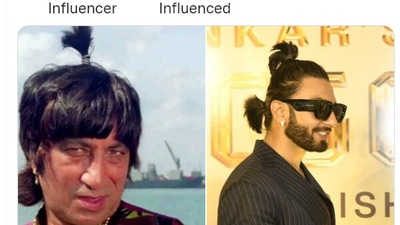 Ranveer Singh's double ponytail look sparks memes. (Twitter/@jhampakjhum)