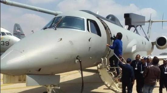 The first indigenously developed airborne early warning and control (AEW&C) system, called Netra, was handed over to the IAF in February 2017, on the first day of Aero India-2017 in Bengaluru. (HT PHOTO.) The first indigenously developed airborne early warning and control (AEW&C) system, called Netra, was handed over to the IAF in February 2017, on the first day of Aero India-2017 in Bengaluru. (HT PHOTO.)