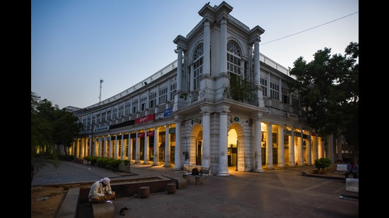 Deserted Connaught Place in New Delhi during the lockdown in May 2020. (Amal KS/HT PHOTO) Deserted Connaught Place in New Delhi during the lockdown in May 2020. (Amal KS/HT PHOTO)
