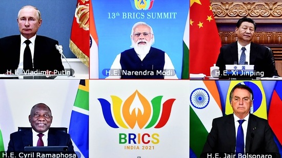 Amid the escalating crisis in Afghanistan, leaders of BRICS (Brazil, Russia, India, China and South Africa) countries adopted a "New Delhi Declaration" on the war-torn country. (ANI Photo)
