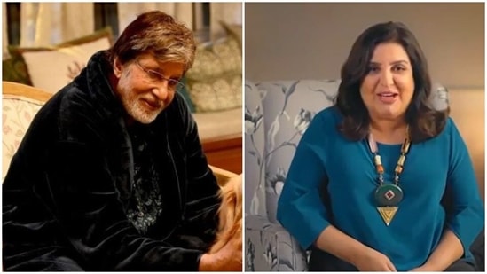 Amitabh Bachchan and Farah Khan. Amitabh Bachchan and Farah Khan.