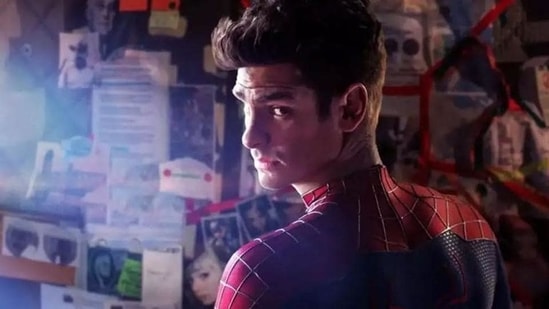Andrew Garfield as Peter Parker/Spider-Man.