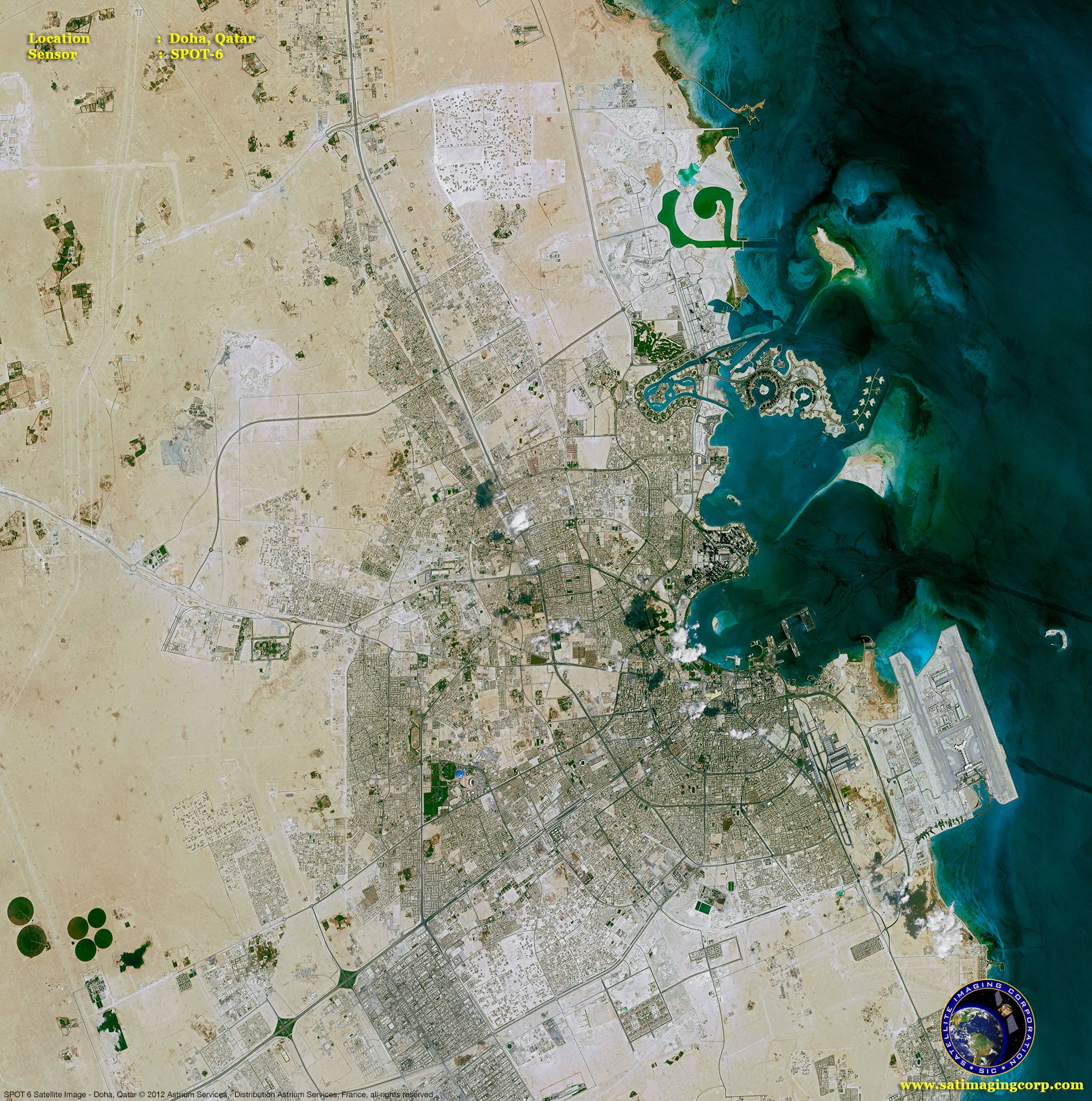 Satellite view: The Pearl, Doha Qatar. ( Satellite Imaging Corp) Satellite view: The Pearl, Doha Qatar. ( Satellite Imaging Corp)