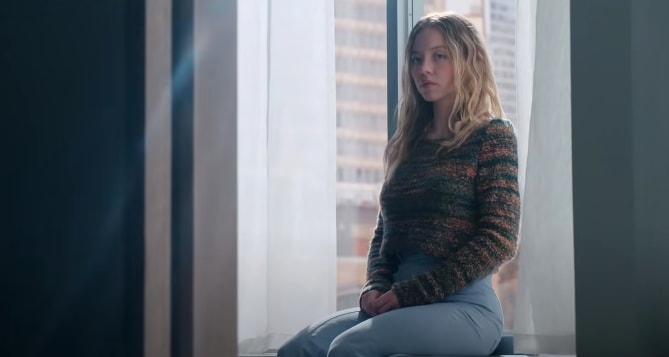 Sydney Sweeney in a still from The Voyeurs.