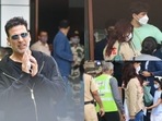 Akshay Kumar, Twinkle Khanna and their children, Aarav and Nitara, spotted at Mumbai airport. (Varinder Chawla) Akshay Kumar, Twinkle Khanna and their children, Aarav and Nitara, spotted at Mumbai airport. (Varinder Chawla)