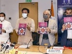 New Delhi: Vice-Chairman NITI Aayog Rajiv Kumar along with the Union Minister for Culture, Tourism and Development of North Eastern Region (DoNER) G. Kishan Reddy launches the �North Eastern Region District SDG Index India & Dashboard, 2021-22�, in New Delhi, Thursday, Aug 26, 2021. (PIB/PTI Photo) (PTI08_26_2021_000185B)(PTI) New Delhi: Vice-Chairman NITI Aayog Rajiv Kumar along with the Union Minister for Culture, Tourism and Development of North Eastern Region (DoNER) G. Kishan Reddy launches the �North Eastern Region District SDG Index India & Dashboard, 2021-22�, in New Delhi, Thursday, Aug 26, 2021. (PIB/PTI Photo) (PTI08_26_2021_000185B)(PTI)