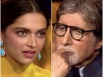 Deepika Padukone and Amitabh Bachchan on Kaun Banega Crorepati 13. Deepika Padukone and Amitabh Bachchan on Kaun Banega Crorepati 13.