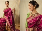 Yami Gautam's handwoven deep pink zari silk sari is perfect ethnic look for Ganesh Chaturthi celebratons