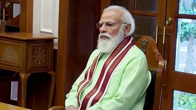 At the Covid-19 review meeting, PM Narendra Modi was apprised that states have been requested to share SARS CoV2 positive samples with INSACOG regularly. (ANI Photo) (ANI) At the Covid-19 review meeting, PM Narendra Modi was apprised that states have been requested to share SARS CoV2 positive samples with INSACOG regularly. (ANI Photo) (ANI)