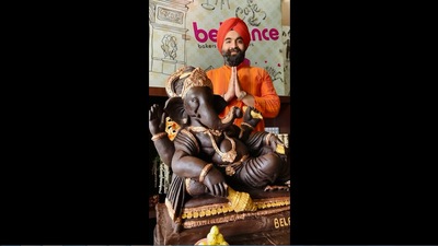 Ganesh Chaturthi 2021: The image shows the Ganesh idol created using chocolate. (Instagram/@harjinderkukreja)