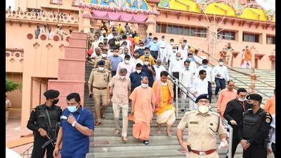 Chief minister Yogi Adityanath at Shri Krishna Janmabhoomi in Mathura on the occasion of Janmashtami last month (HT File Photo) Chief minister Yogi Adityanath at Shri Krishna Janmabhoomi in Mathura on the occasion of Janmashtami last month (HT File Photo)