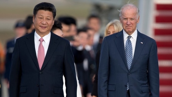 US-China relations: A 2015 file shows Chinese President Xi Jinping and Joe Biden, then the vice-president of the United States of America, walking down the red carpet on the tarmac during an arrival ceremony in Andrews Air Force Base, Md. (File Photo / AP) US-China relations: A 2015 file shows Chinese President Xi Jinping and Joe Biden, then the vice-president of the United States of America, walking down the red carpet on the tarmac during an arrival ceremony in Andrews Air Force Base, Md. (File Photo / AP)