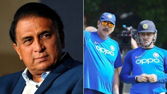 Gavaskar gives his opinion on MS Dhoni getting appointed as Team India's mentor for T20 World Cup(HT Collage)