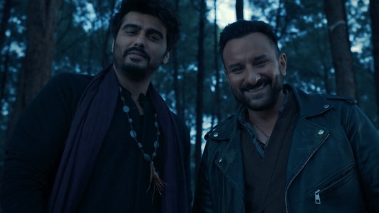 Bhoot Police movie review: Saif Ali Khan and Arjun Kapoor in a still from the new horror-comedy, out on Disney+ Hotstar.