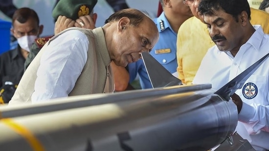 Defence minister Rajnath Singh described the capability as a “game changer” in air defence.(PTI Photo) Defence minister Rajnath Singh described the capability as a “game changer” in air defence.(PTI Photo)