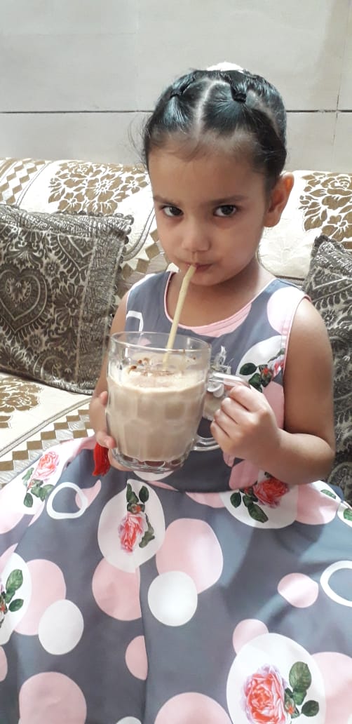 A student of BCM Kindergarten, Basant Avenue, Dugri, Ludhiana, relishing a milkshake. (HT Photo) A student of BCM Kindergarten, Basant Avenue, Dugri, Ludhiana, relishing a milkshake. (HT Photo)