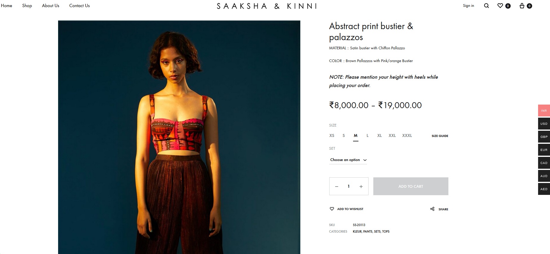 Samantha Ruth Prabhu's satin bustier and chiffon palazzo from Saaksha &amp; Kinni(saakshakinni.com)