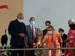 President Kovind at the foundation-laying ceremony in Prayagraj President Kovind at the foundation-laying ceremony in Prayagraj