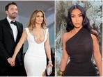 Kim Kardashian appreciated Jennifer Lopez with Ben Affleck after they appeared together at Venice on Friday.(Reuters) Kim Kardashian appreciated Jennifer Lopez with Ben Affleck after they appeared together at Venice on Friday.(Reuters)