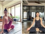 Alia Bhatt does yoga in her living room. Alia Bhatt does yoga in her living room.