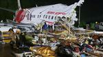On August 7, 2020 the Air India Express Boeing-737 plane repatriating Indians stranded in Dubai due to the pandemic overshot the runway in heavy rain, skidded off the table-top runway and broke into two parts after crashing nose-first into the ground. The flight was carrying 190 passengers and crew. (HT PHOTO.) On August 7, 2020 the Air India Express Boeing-737 plane repatriating Indians stranded in Dubai due to the pandemic overshot the runway in heavy rain, skidded off the table-top runway and broke into two parts after crashing nose-first into the ground. The flight was carrying 190 passengers and crew. (HT PHOTO.)