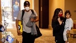 Rohit Sharma arrives in Abu Dhabi with his wife and daughter. (Mumbai Indians) Rohit Sharma arrives in Abu Dhabi with his wife and daughter. (Mumbai Indians)