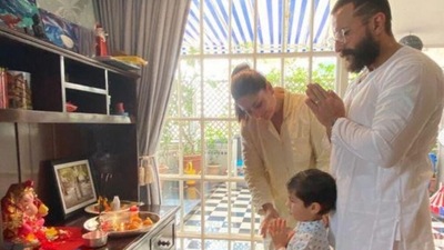 Kareena Kapoor shared photos with Taimur and Saif Ali Khan. Kareena Kapoor shared photos with Taimur and Saif Ali Khan.