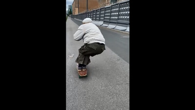 The image shows a man skateboarding. (Instagram/@timukhinmax)