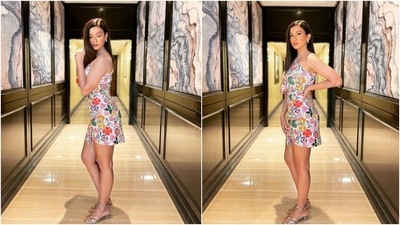 Gauahar took to Instagram today to share several pictures with her hubby. She chose a printed mini dress for the shoot and looked stunning. If you need some inspiration for monsoon dressing, Gauahar's look will be a great place to start. (Instagram/@gauaharkhan)