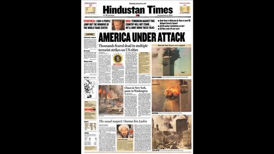 A screengrab of the Hindustan Times on September 11, 2001