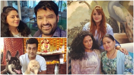 Kavita Kaushik with Kapil Sharma, his wife Ginni Chatrath and Bharti Singh. Kavita Kaushik with Kapil Sharma, his wife Ginni Chatrath and Bharti Singh.