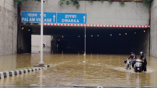 Heavy rainfall and consequent waterlogging have disrupted the normal, everyday life in various parts of Delhi.(PTI)