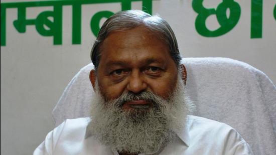 Haryana home minister Anil Vij made the statements during his weekly janata darbar (public hearing) at PWD rest house in Ambala Cantt. (HT PHOTO) Haryana home minister Anil Vij made the statements during his weekly janata darbar (public hearing) at PWD rest house in Ambala Cantt. (HT PHOTO)