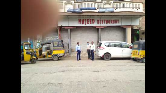 Restaurants serving meat closed in Mathura on Saturday after the temple town was declared a pilgrimage centre. (HT photo) Restaurants serving meat closed in Mathura on Saturday after the temple town was declared a pilgrimage centre. (HT photo)